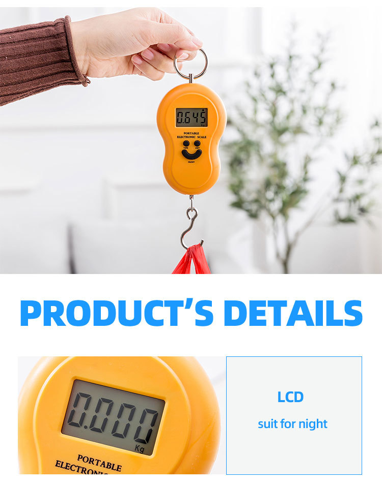 Factory direct supply of portable electronic scales, gourd-shaped hand-held scales, mini luggage scales, express delivery scales, 50kg electronic scales pic 3