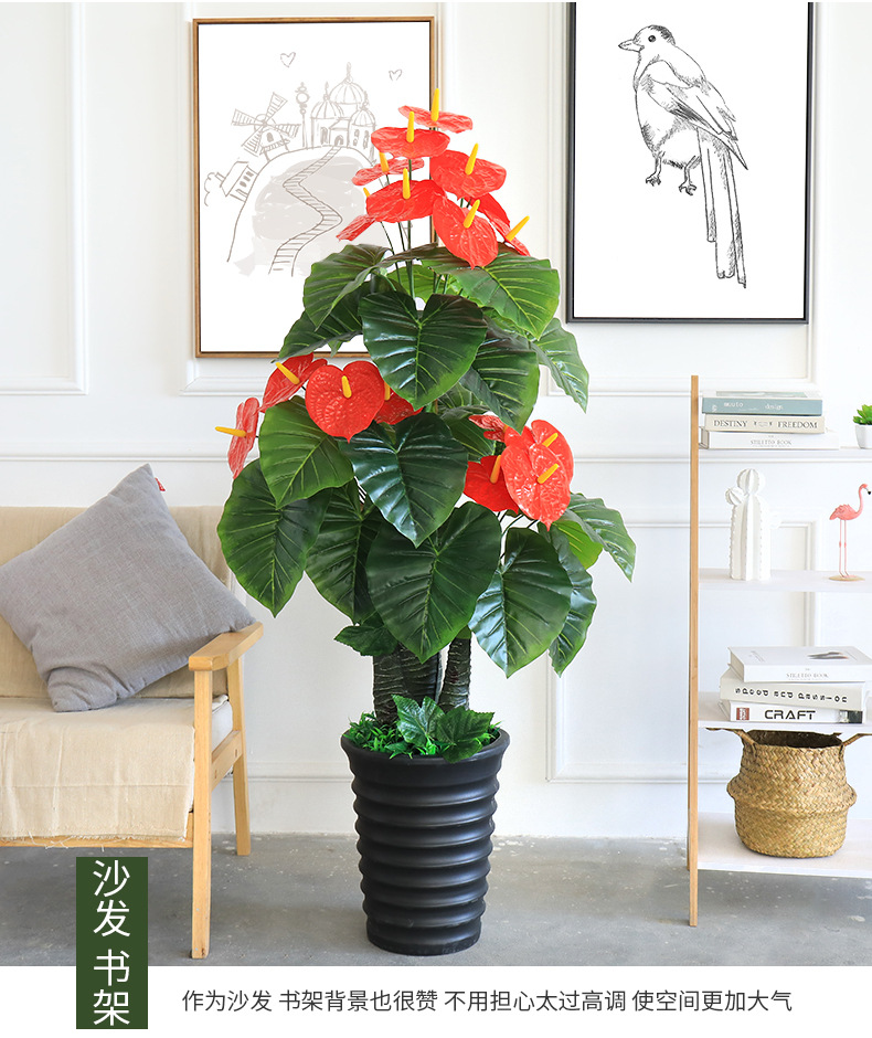 Artificial flowers, artificial lawns, artificial trees, artificial flowers, artificial lawns, artificial trees, plants, green plants, potted plants, artificial trees, large flower bonsai for the living room, floor-standing ornaments, bird of paradise, artificial traveler, artificial flowers, artificial lawns, artificial trees pic 7