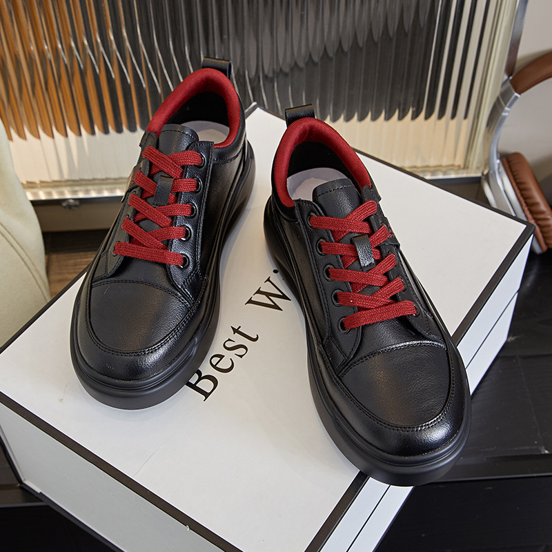 真皮小白鞋2025春季新款单鞋厚底女鞋平底鞋休闲鞋女式板鞋shoes详情36
