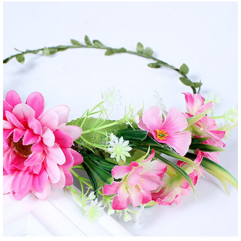 Wholesale of realistic flower, flower globe travel, scenic area, bride headband, photo shoot, green leaf fabric headband accessories pic 12
