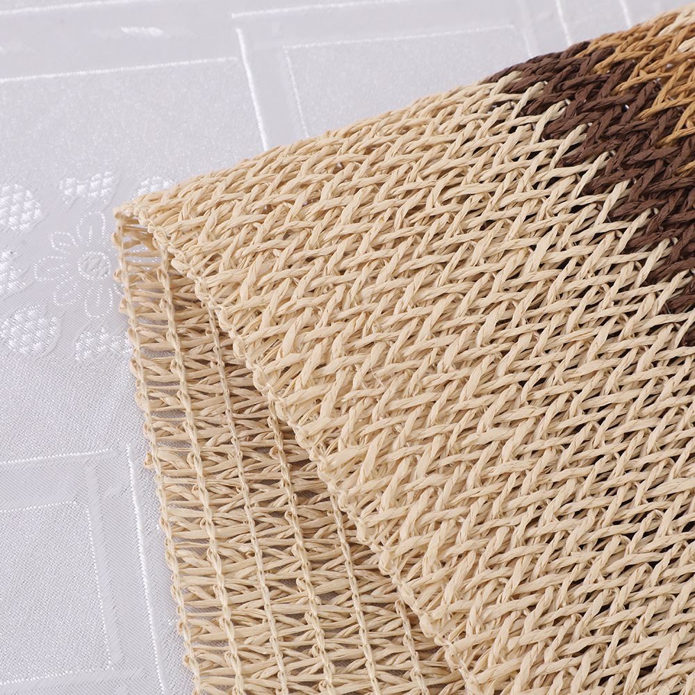 Nordic dining table cabinets, decorative home table MATS, special paper woven tassel edge placemats, fashionable striped Western placemats pic 8