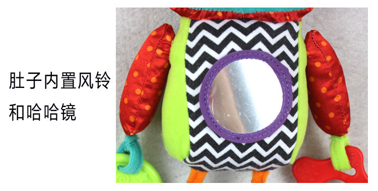 Robot baby stroller, hand-cranked bell, baby comfort, 3-6-12 months early education, educational toy, key pendant pic 9