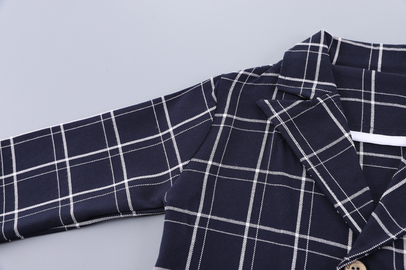 韩版宝宝长袖西装三件套2024秋季新款儿童开学装男童表演礼服套装详情6