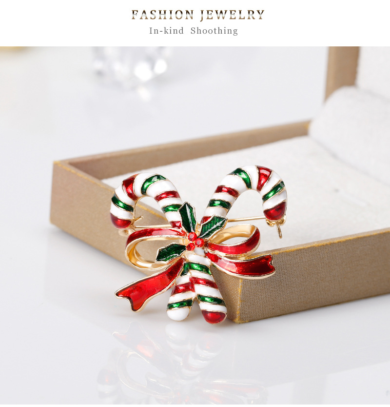 New Christmas collection brooches, fashionable and exquisite diamond-encrusted candy walking stick pins, brooches, and Danbi accessories pic 17