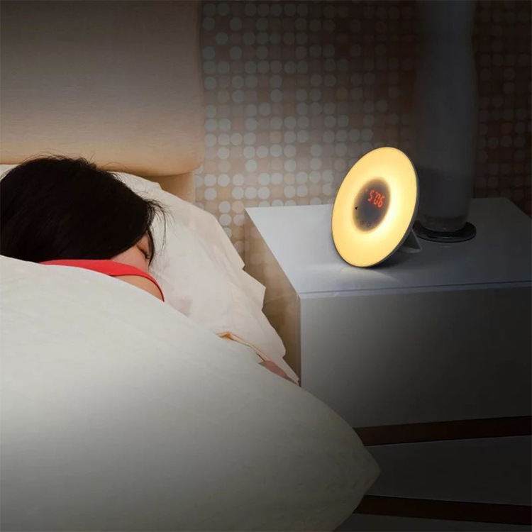AMAZON direct supply LED table lamp, wake-up alarm light, seven-color bedside lamp, smart wake-up light pic 1