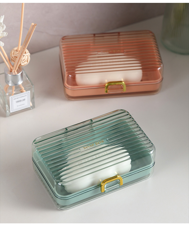 Multi-color and multi-style bathroom soap box, waterproof, portable, thickened, creative dormitory draining, covered soap box for travel pic 14