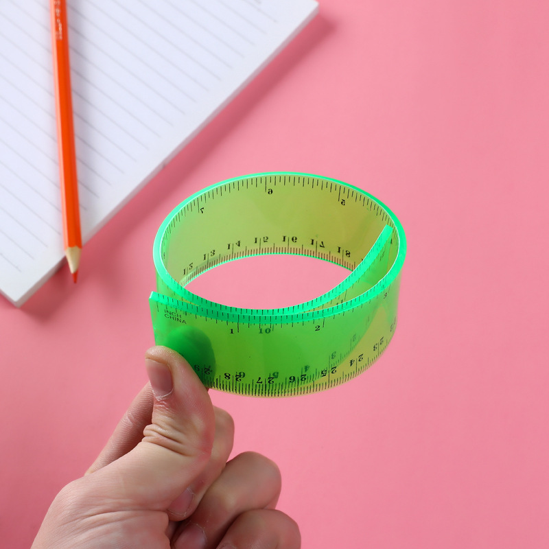 Cross-border wholesale plastic flexible rulers, transparent and flexible straight rulers, student examination and homework measuring tools, learning supplies pic 4
