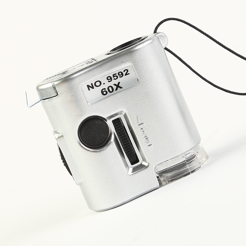 The new 9592 microscope, with a 60x magnifying glass and a lamp, is a multi-functional magnifying glass for banknote and jewelry inspection, custom-made by the manufacturer pic 8
