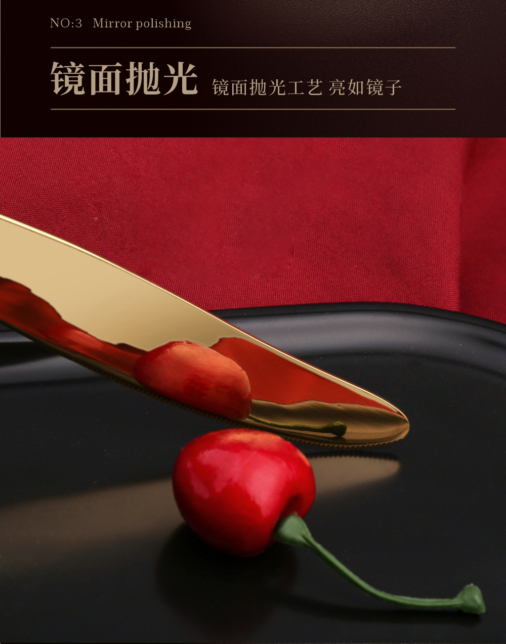 A European Retro Relief Imperial Tableware set, 304 stainless steel steak knife and fork, hotel Western cuisine knife, fork and spoon pic 10