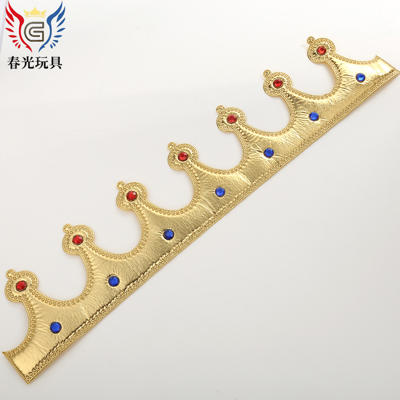 Cartoon and cute golden fabric crowns, popular cross-border sales for foreign trade, dance performance costumes, king crowns wholesale and customization pic 8
