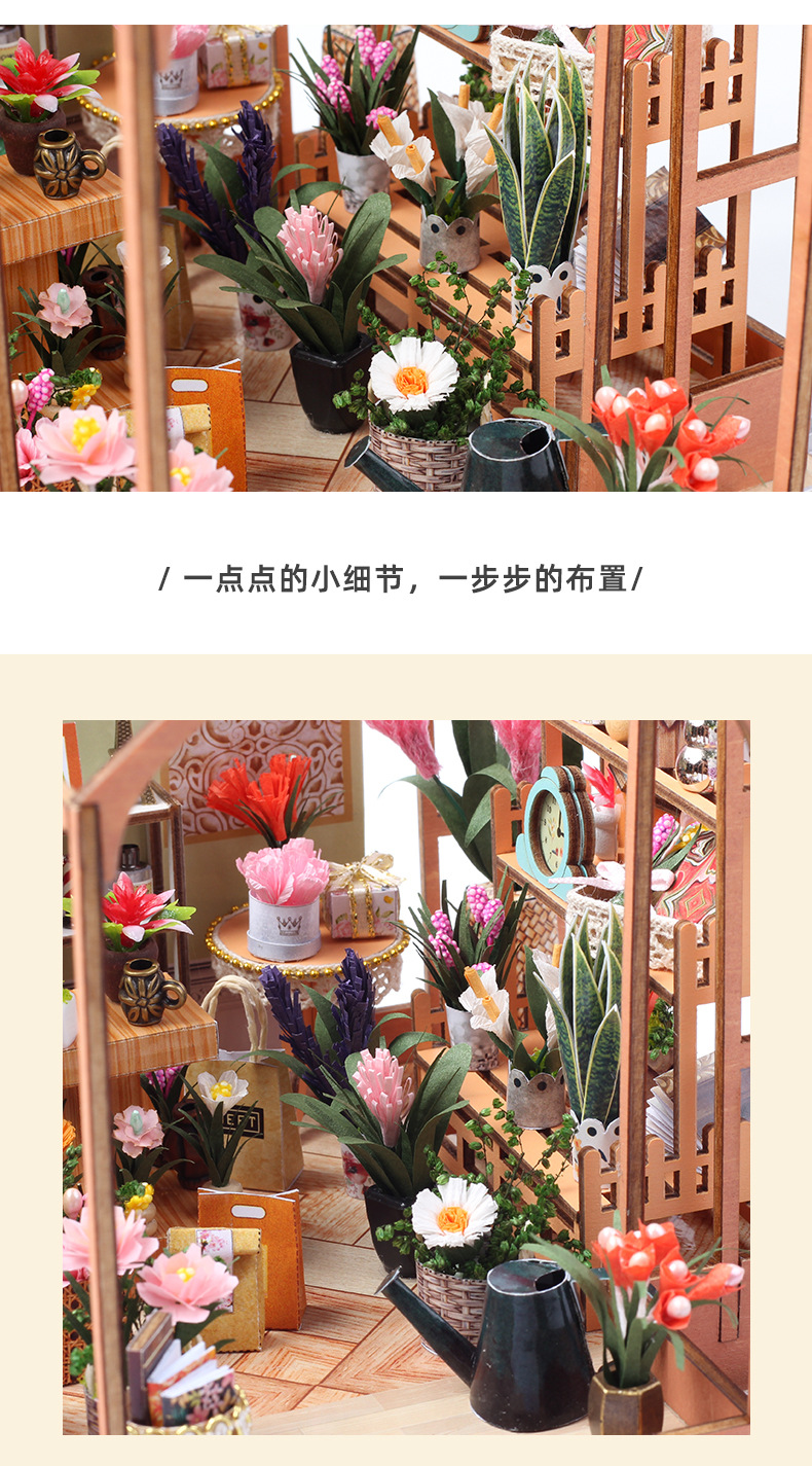 批发diy小屋手工制作微缩房子珍妮花房拼装模型玩具摆件圣诞礼物详情22