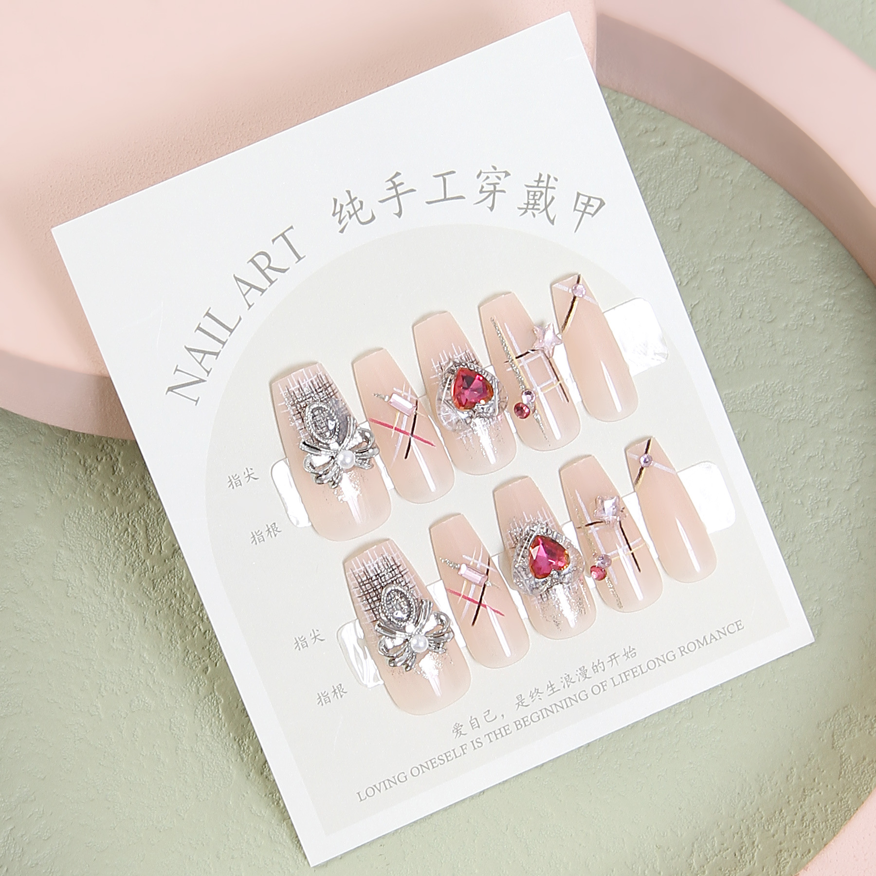 手工穿戴甲长梯款合集新款美甲贴片假指甲美甲工厂现货手工甲批发详情17