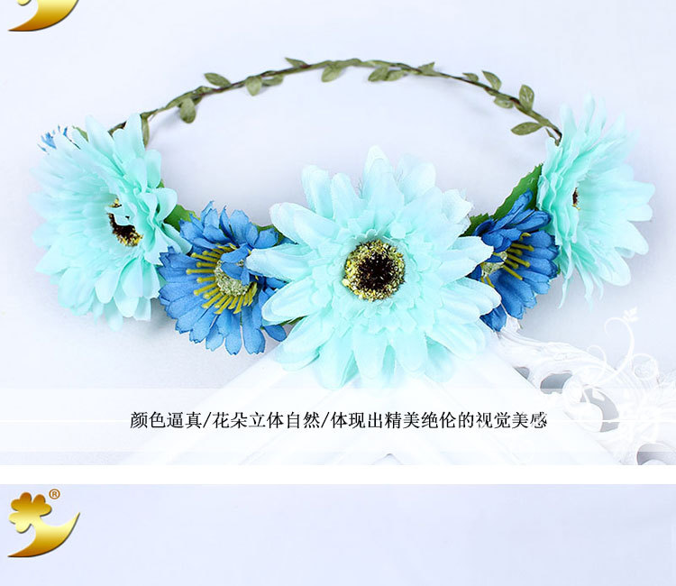 Japanese and Korean-style sunflower wreaths for brides, bridesmaids, children, headwear, headbands, headflowers, photo shoots, spring outings and outdoor activities wholesale pic 3