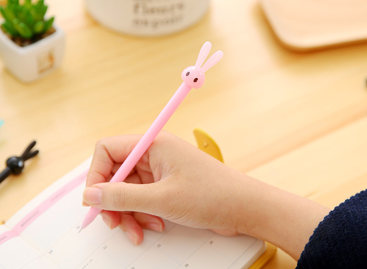 T-promote Candy, long-eared rabbit, cartoon creative gel pens, ballpoint pens, signature pens, black pens, student stationery wholesale pic 10