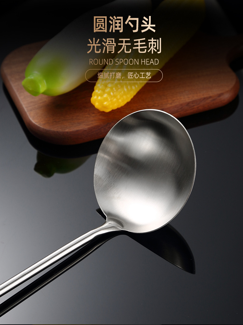 Stainless steel soup spoons, spatulas, kitchenware sets, complete kitchen cooking spatulas wholesale, household kitchenware and cooking utensils pic 6