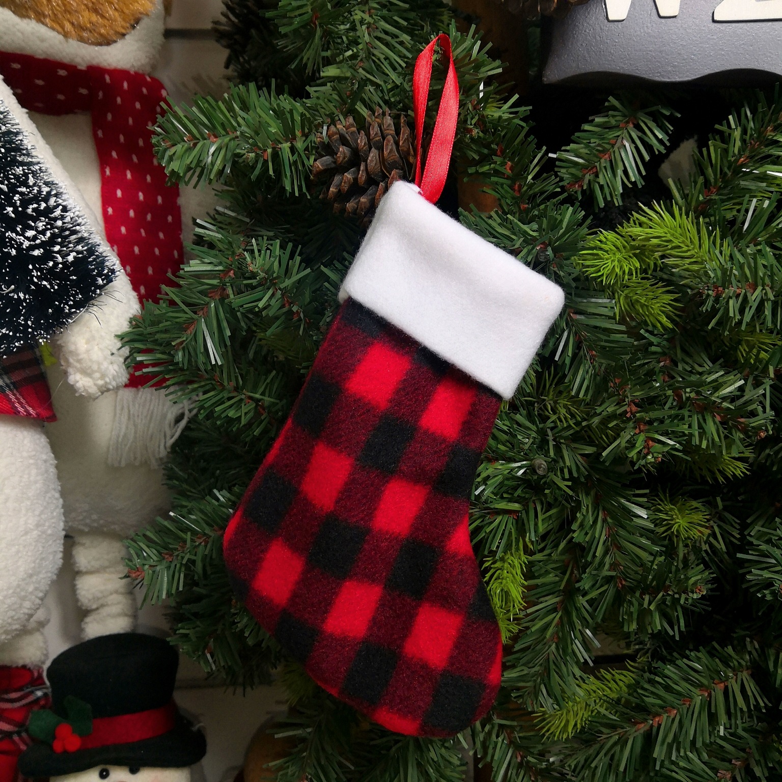 2021跨境圣诞节装饰品挂件圣诞礼品袋条纹儿童糖果袋小挂件圣诞袜详情12