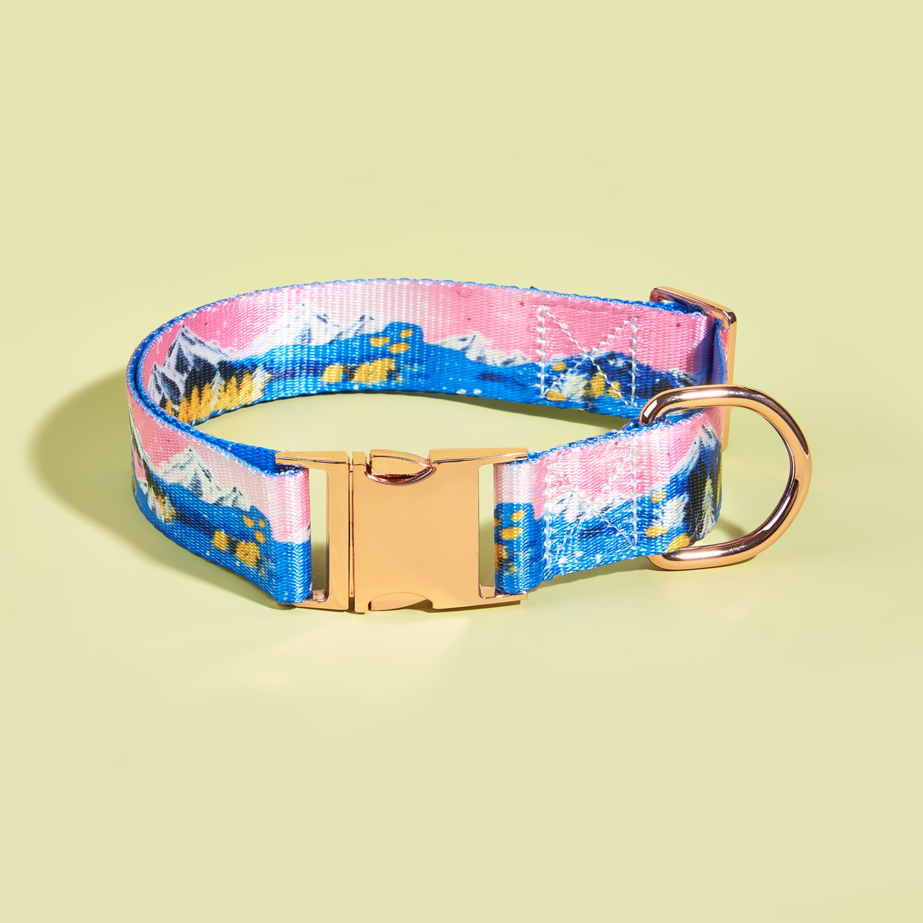 MIDI Cross-border New pet medium and large-sized dog imitation nylon printing factory wholesale adjustable and etchable alloy buckle dog collar pet supplies Pet collar buckle metal pic 6