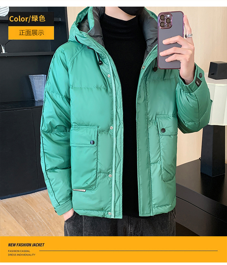 Abajo chaquetas hombre ropa de invierno nuevo cuello alto hermoso corto blanco pato abajo caliente joven tendencia tops hombre abrigos pic 17