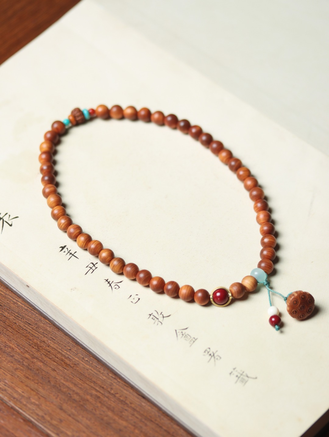 双圈陈化太行崖柏莲花文玩手串佛珠玛瑙黄杨手链男木diy蓬配女士详情1