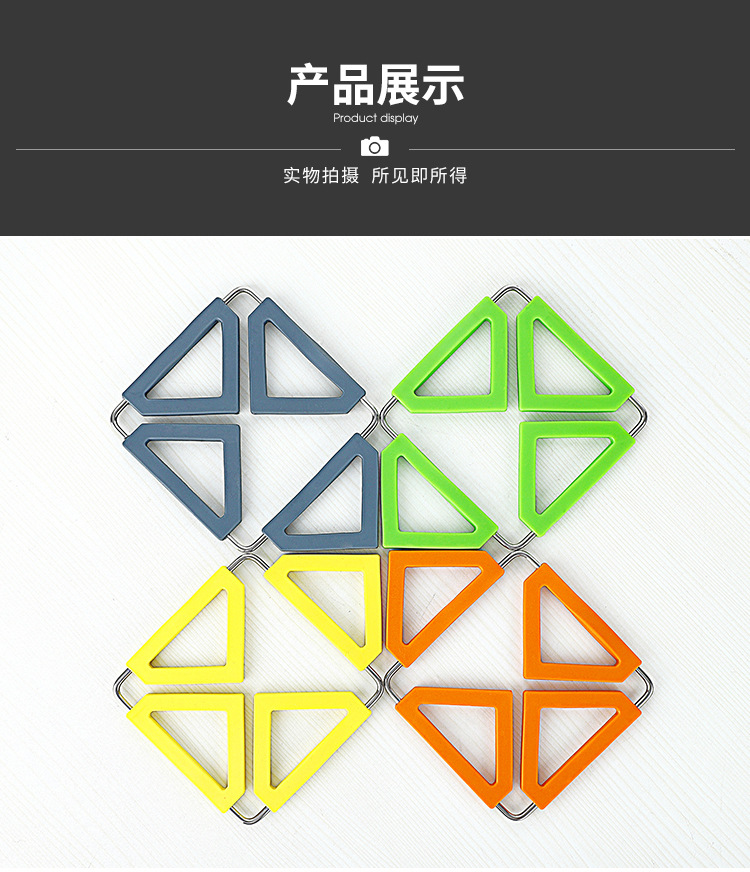 Creative anti-scald and anti-slip silicone pads, high-temperature resistant stainless steel pot pads, foldable heat-insulating table MATS as gifts pic 13