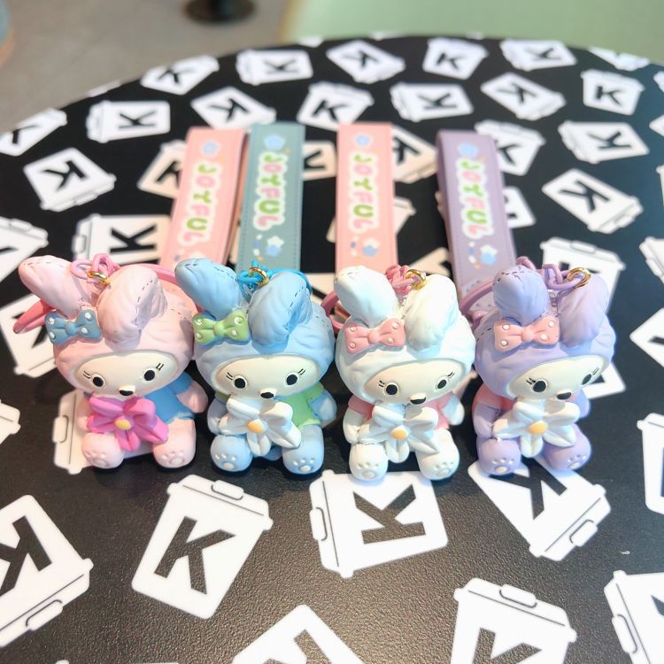 卡通三丽鸥美乐蒂钥匙扣可爱树脂公仔钥匙链书包包挂件小礼品批发详情5