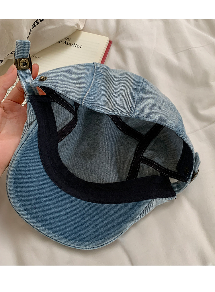 品牌【森多娜】贝雷帽 复古水洗牛仔前进帽女夏秋百搭大头围显脸小反戴鸭舌贝雷帽子详情19