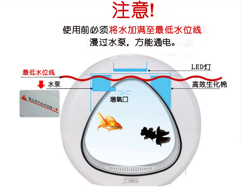 Jialu Small Ornamental Fish Desktop Fish Tank JA Series Ecological Acrylic Aquarium Creative Christmas Gift pic 11