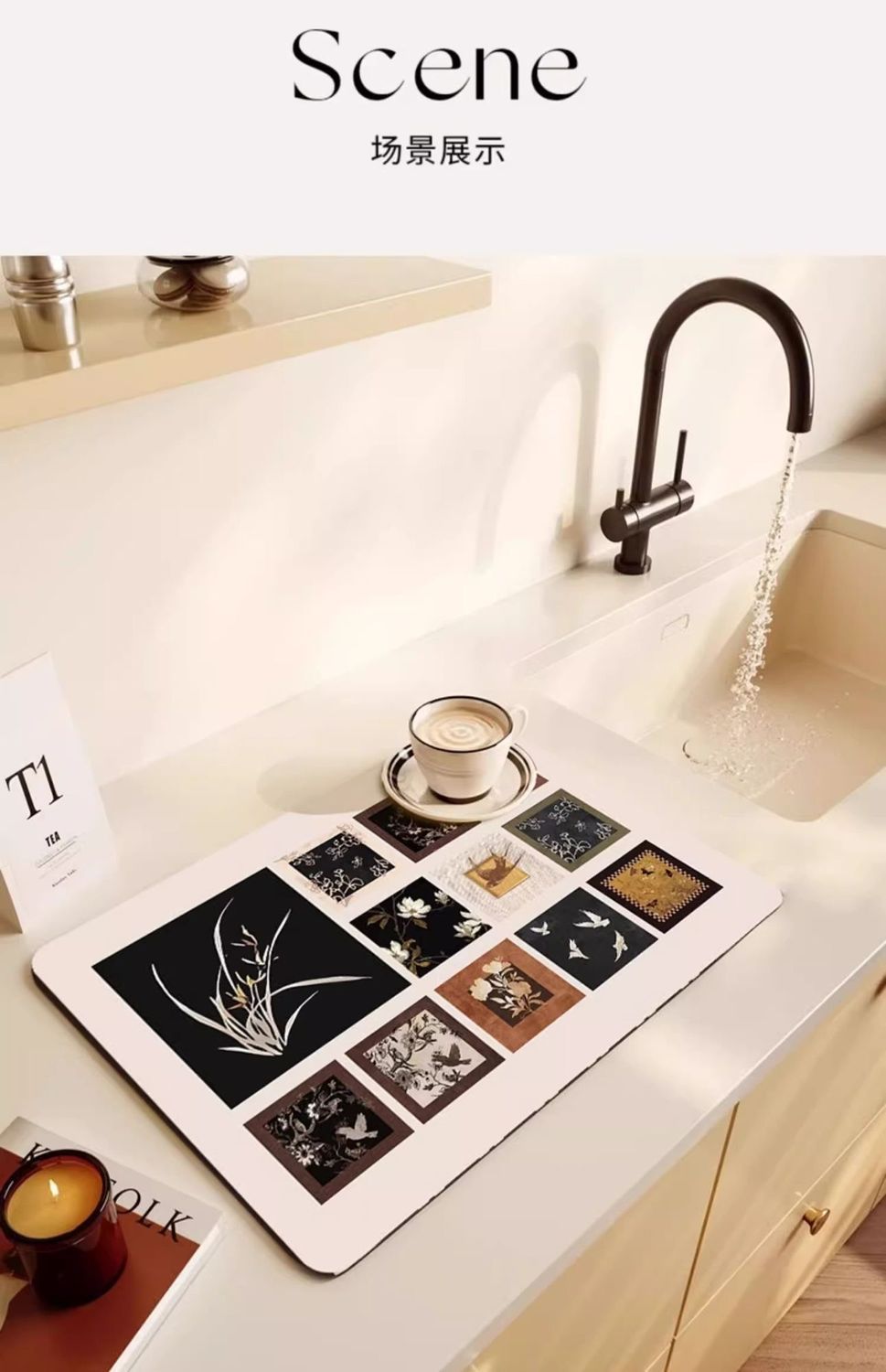 厨房台面沥水垫吧台桌面防滑吸水硅藻泥吸水垫防污餐桌干燥垫详情13