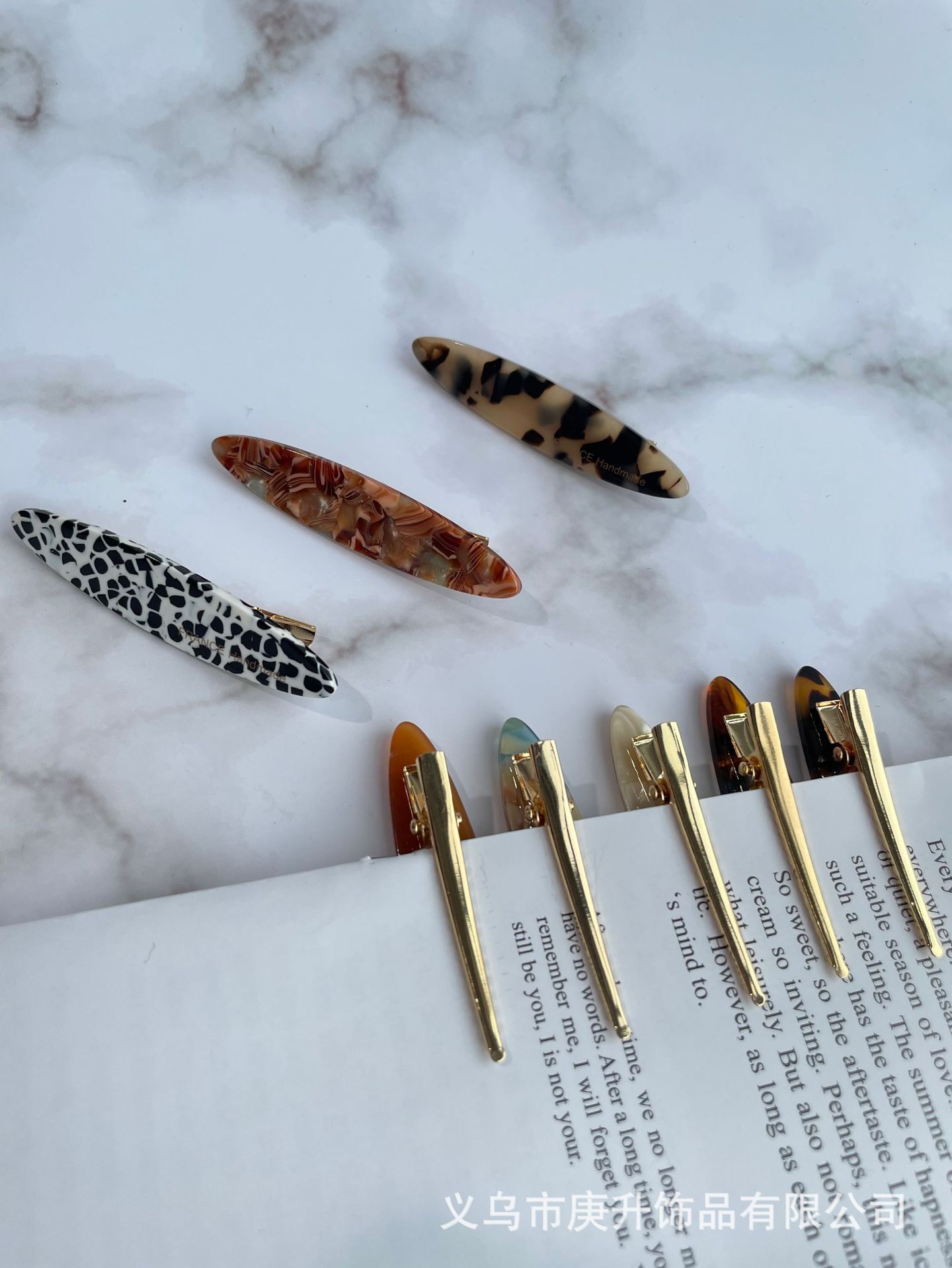 Korean atmosphere acetate crushed hair clips, side clips, simple straight clips, duckbill clips, summer high-end style bangs clips for women pic 20