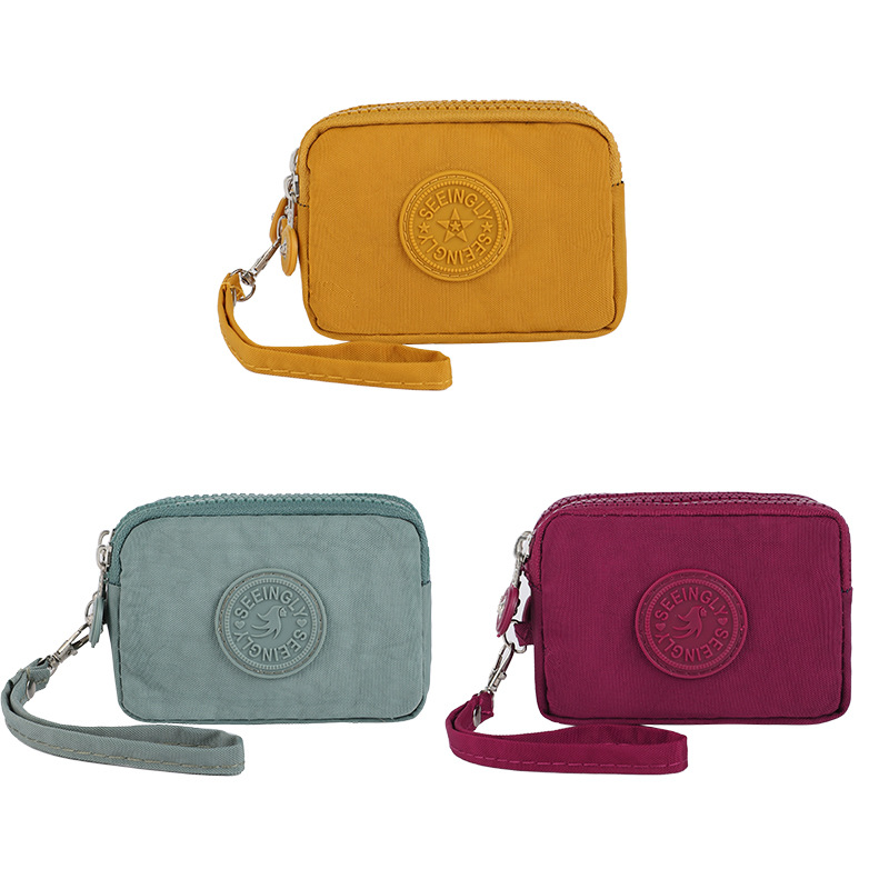 厂家直销外贸零钱包 跨境礼品简约防水钥匙包尼龙拉链零钱包批发详情7