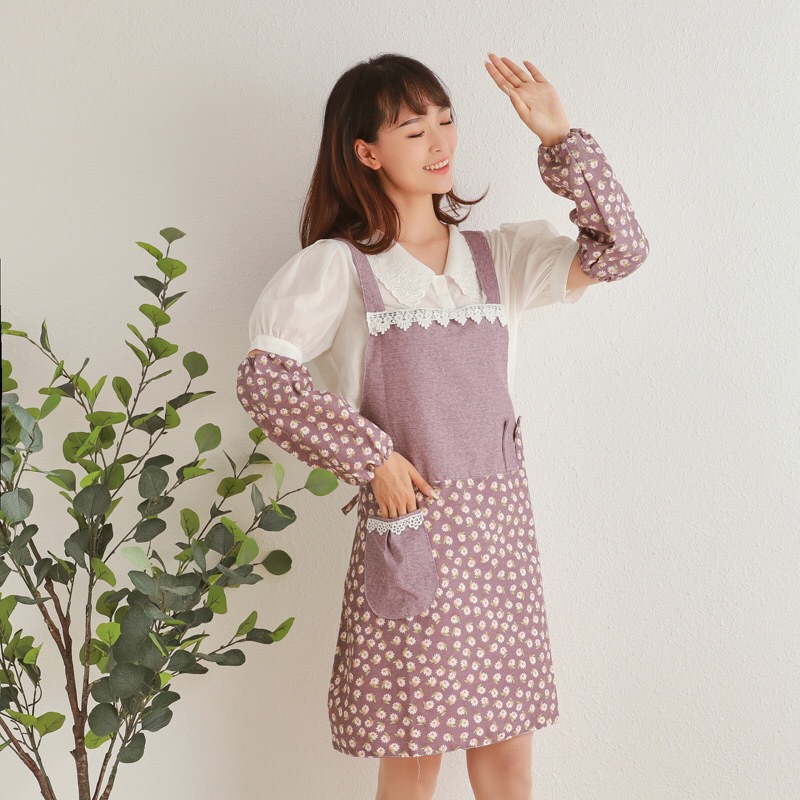 围裙韩版时尚新款双层防水防油防污奶茶店美容院女家务整洁围裙详情1