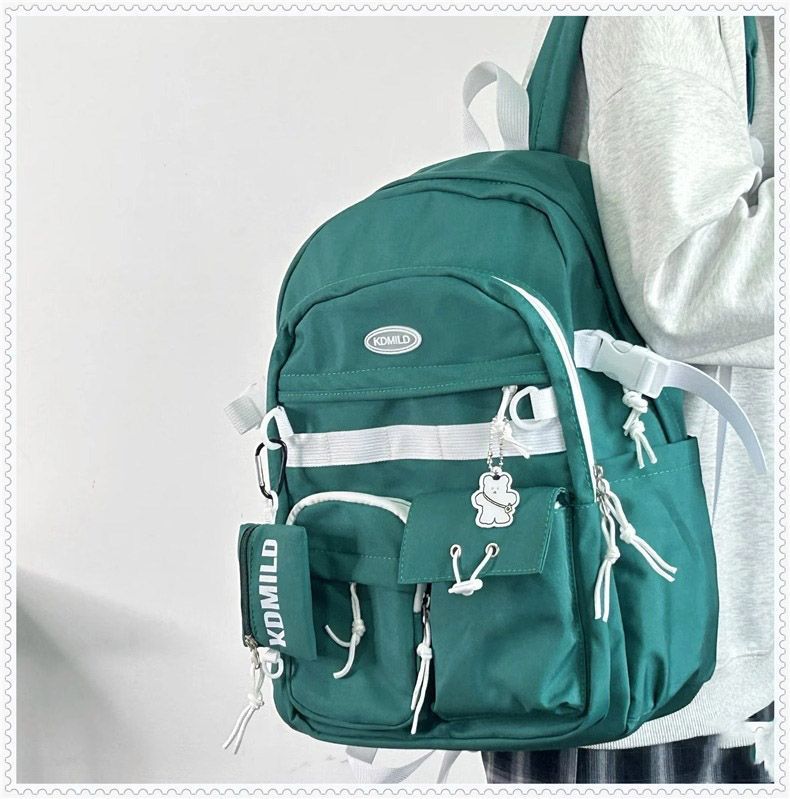 韩版ins百搭工装风书包女学生大容量日系双肩包旅行背包男详情19