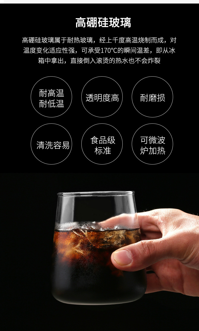 高硼硅玻璃水滴果茶杯甜品杯透明玻璃杯冷饮咖啡水杯早餐杯可高温详情9