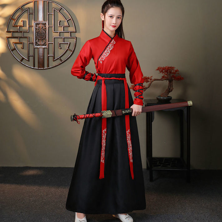国潮男女汉服汉元素中国风班服日常改良毕业照交领传统古装武侠风情侣详情3