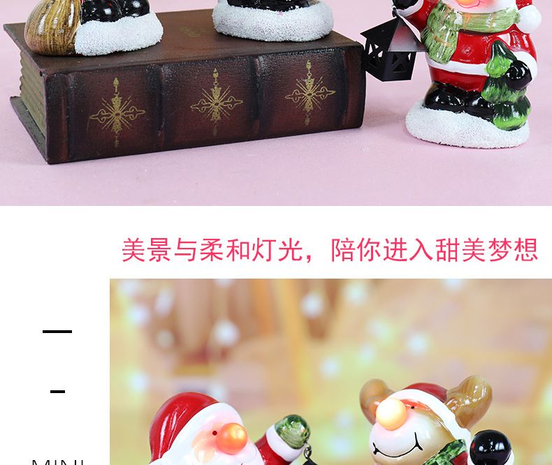 跨境新款圣诞节装饰品老人公仔LED发光圣诞小夜灯创意圣诞节礼物详情4
