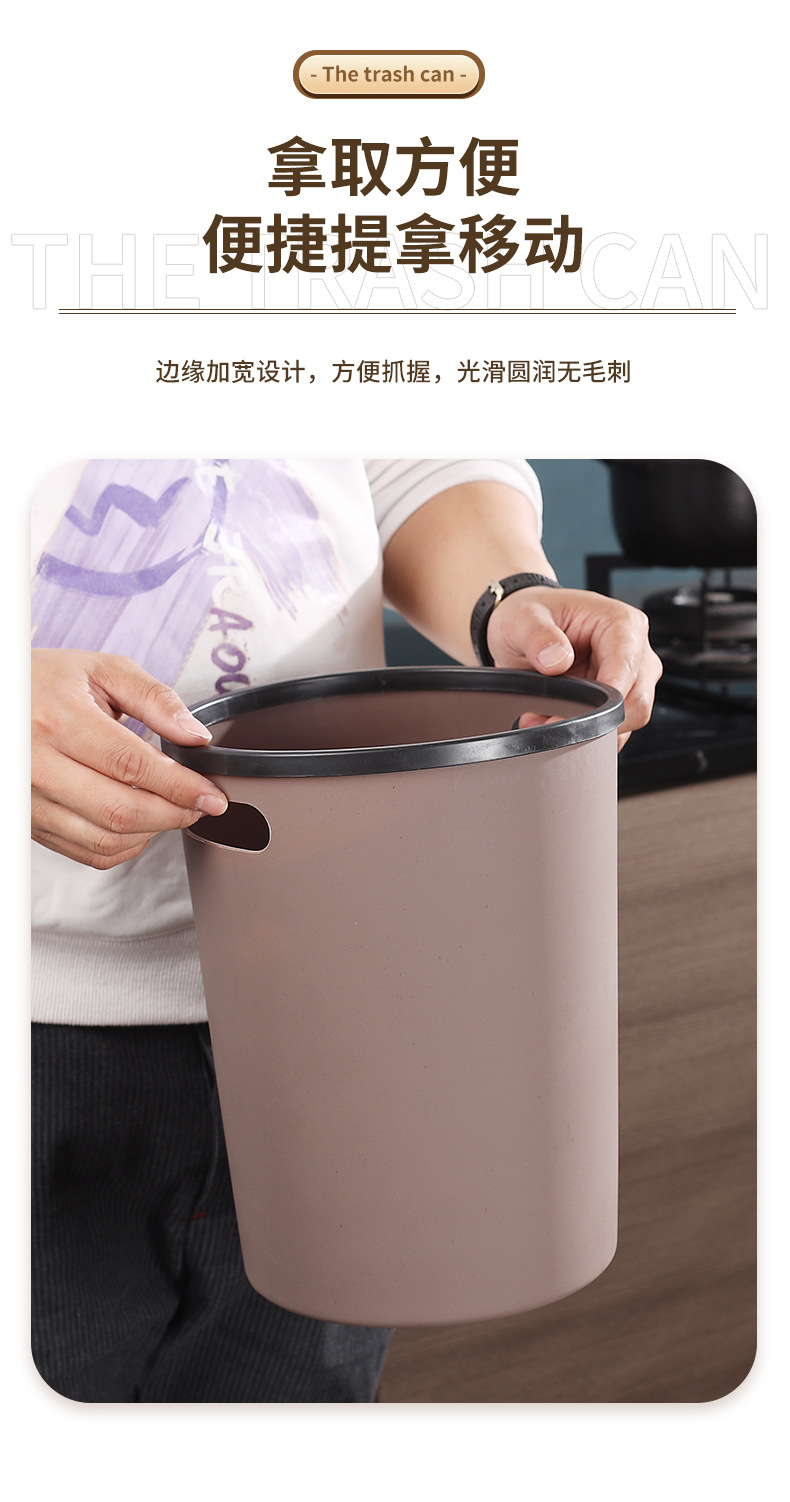 厨房客厅轻奢无盖压圈手提垃圾桶卧室办公室卫生间拉圾桶一件代发详情7