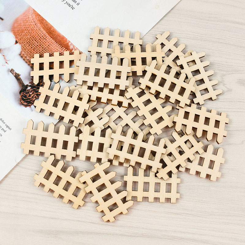 50 yuan per pack, factory direct sales of wooden blank mini wooden fence, dollhouse garden decoration fence handicrafts pic 1