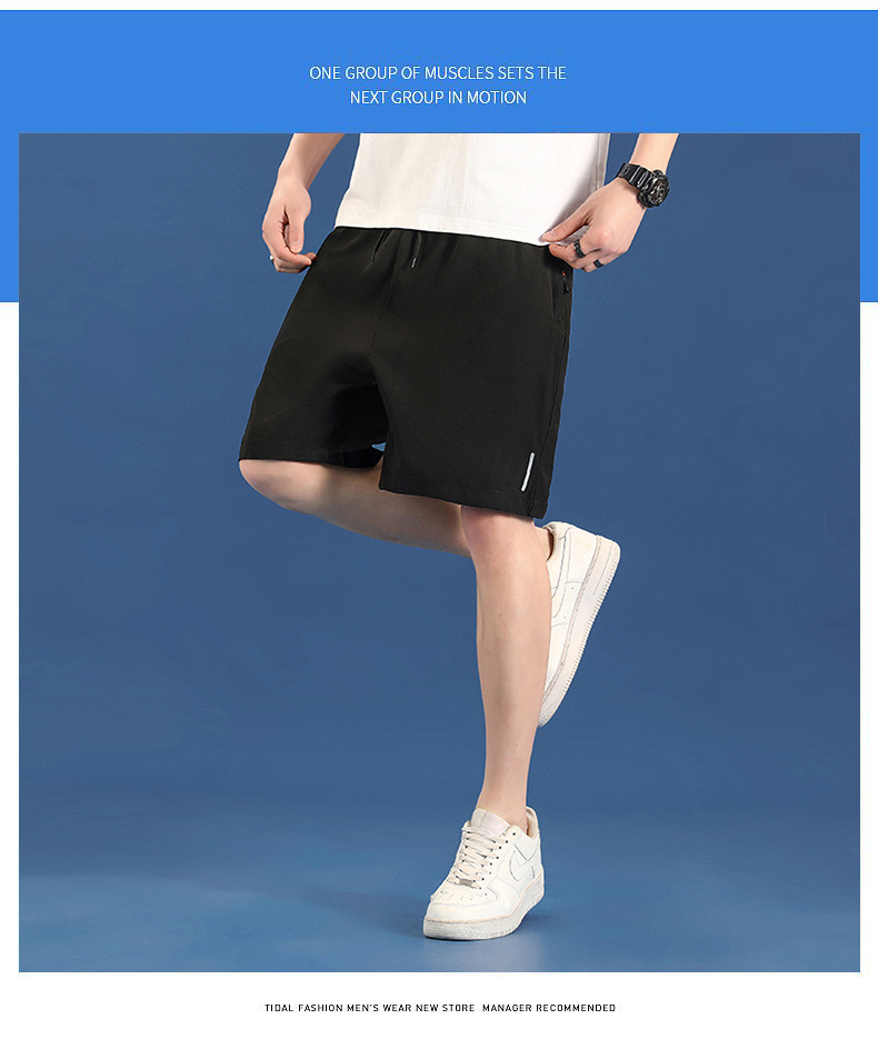 Summer sports thin shorts for men, loose and casual ice silk quick-drying capri pants for men, straight-leg Hong Kong-style pants for men, trendy pic 16