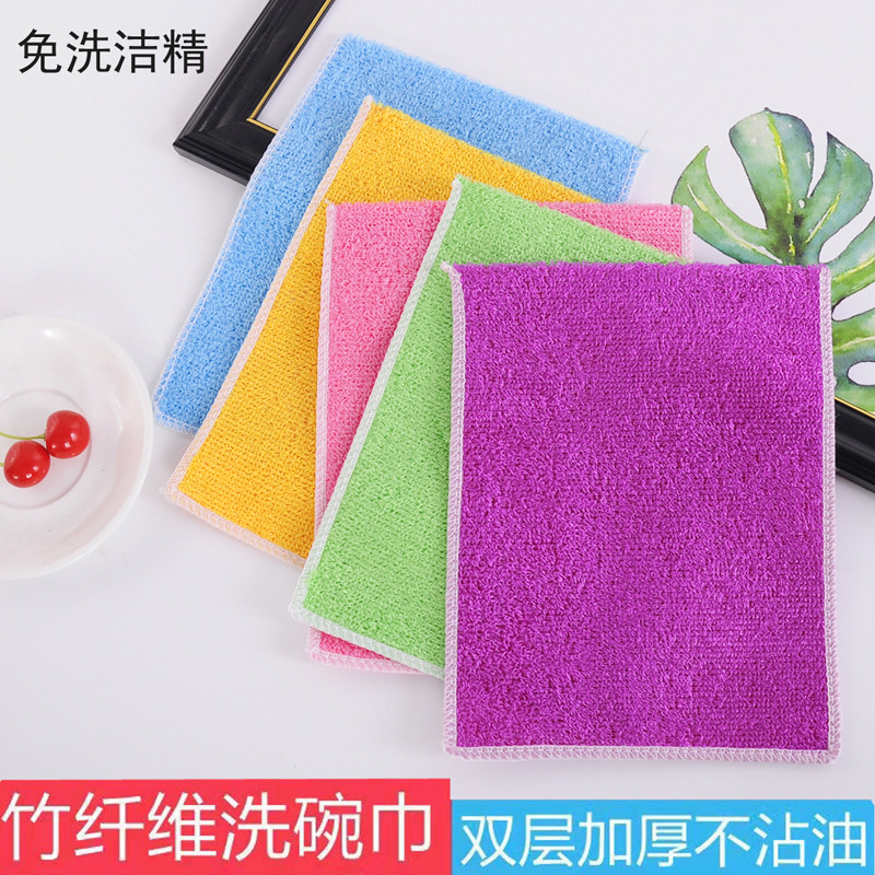 Fabricante al por mayor paño de lavavajillas de fibra de bambú perezoso limpieza doméstica toalla de lavavajillas absorbente baxter ropa de cocina pic 1