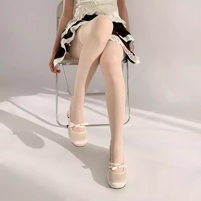 亮片带钻闪光白丝袜纯欲风黑丝薄款 防勾丝闪闪亮晶晶美腿连裤袜详情22