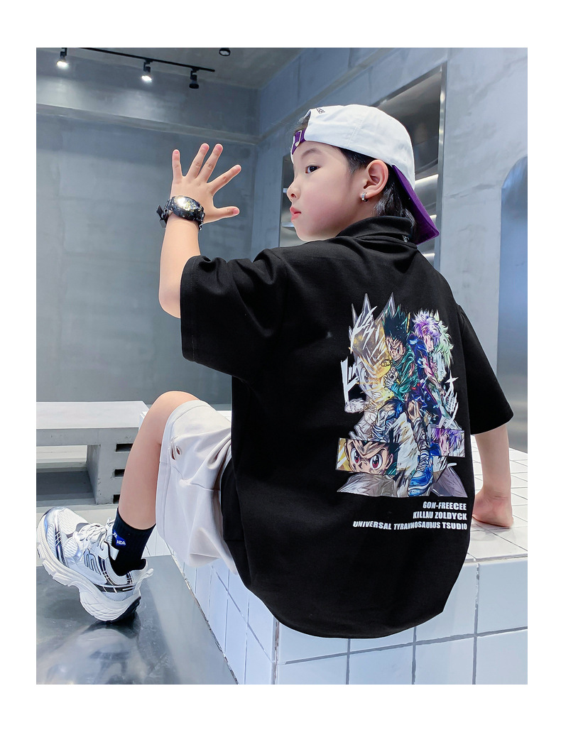 男大童夏装卡通polo衫短袖t恤2025新款儿童男孩夏季潮酷宽松上衣详情17