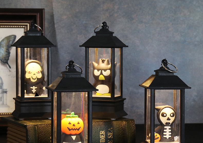 Cross-border new Halloween pumpkin lanterns, LED light wind lanterns, bar secret room Halloween costume supplies and props pic 1