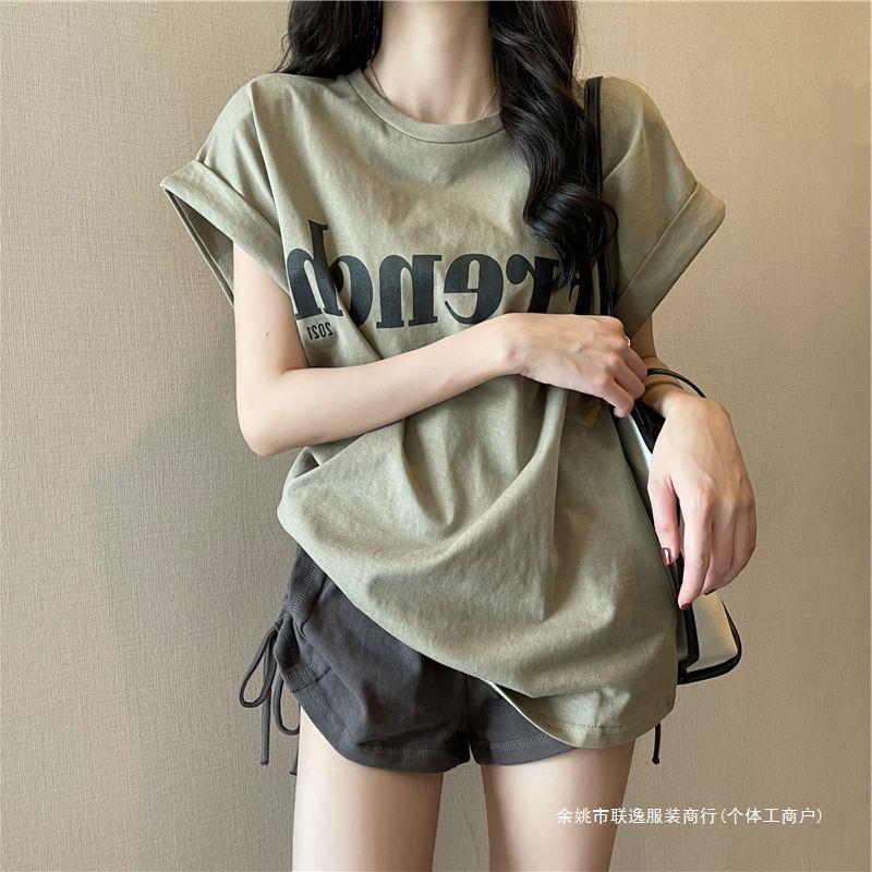 源头直发宽松短袖t恤女2024年新款夏季薄款设计感小众港味chic复详情6