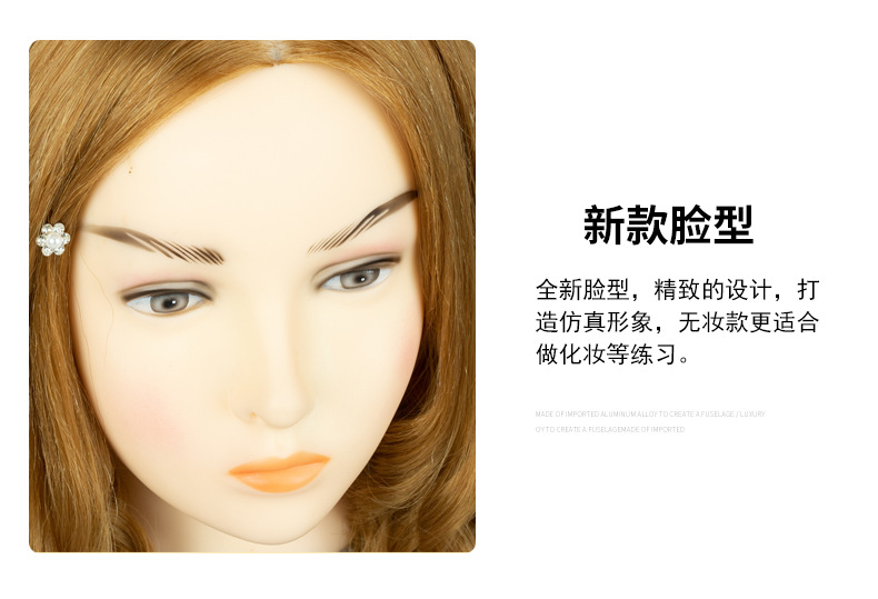 Real hair model, fake head, perming, makeup model, head practice, updo and braid, head teaching, wig, head model pic 14