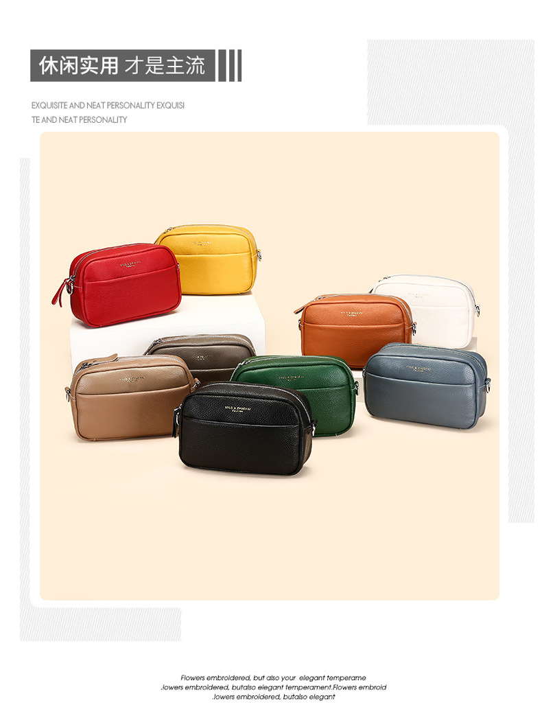 跨境真皮女包包批发2023新款潮时尚简约单肩斜挎包头层牛皮小方包详情4