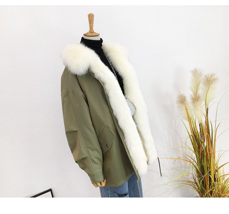 狐狸毛派克服女真毛中长款皮草皮毛一体棉服女2020新款冬季厚外套详情28
