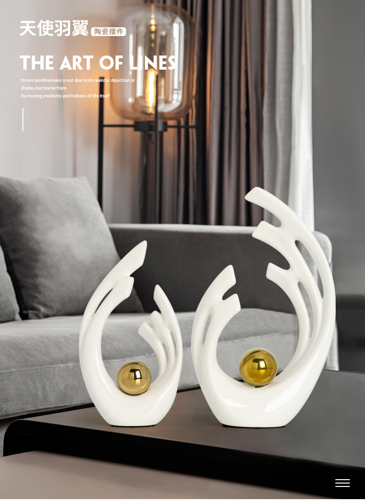 Cross-border simple ceramic ornaments, creative handicrafts, wine cabinets, TV cabinets, decorative items, home ornaments, porcelain souvenirs pic 1