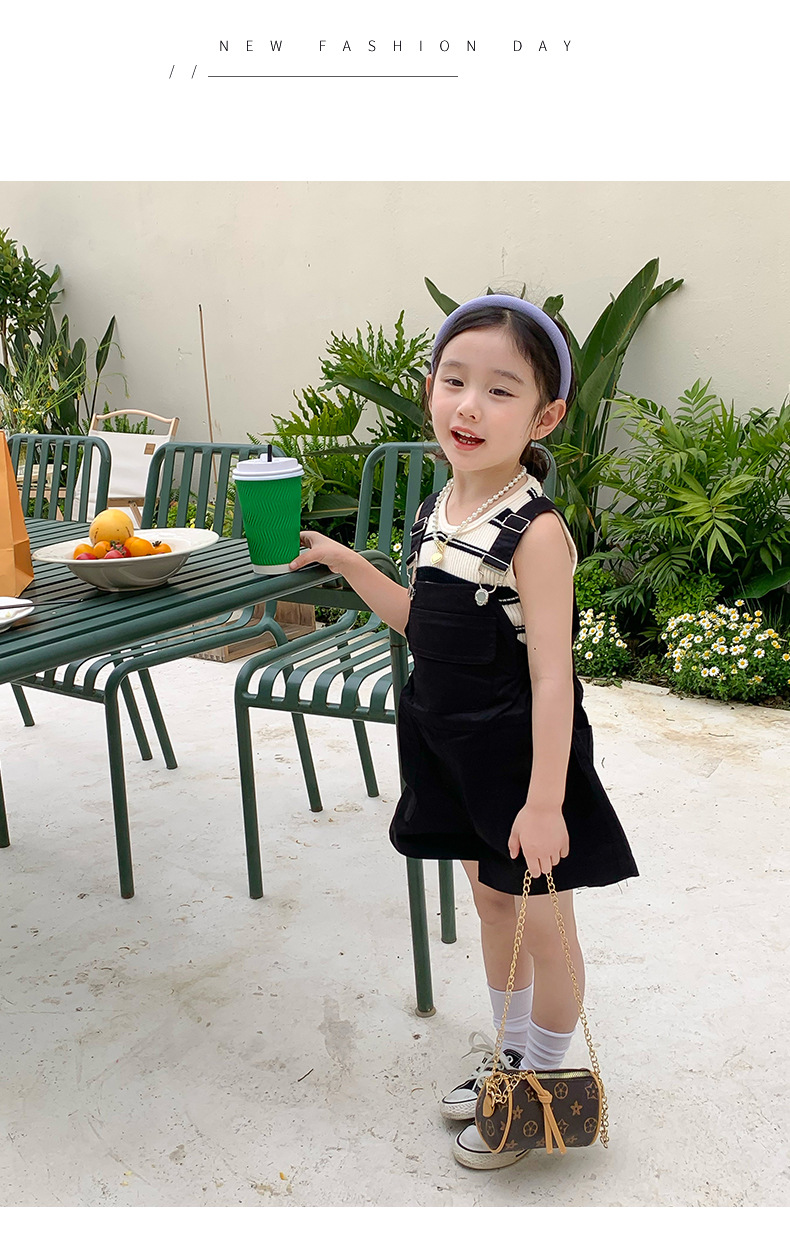 黑色背带裤女宝宝2023年新款夏季女童洋气牛仔裤儿童夏装韩国牛仔详情13