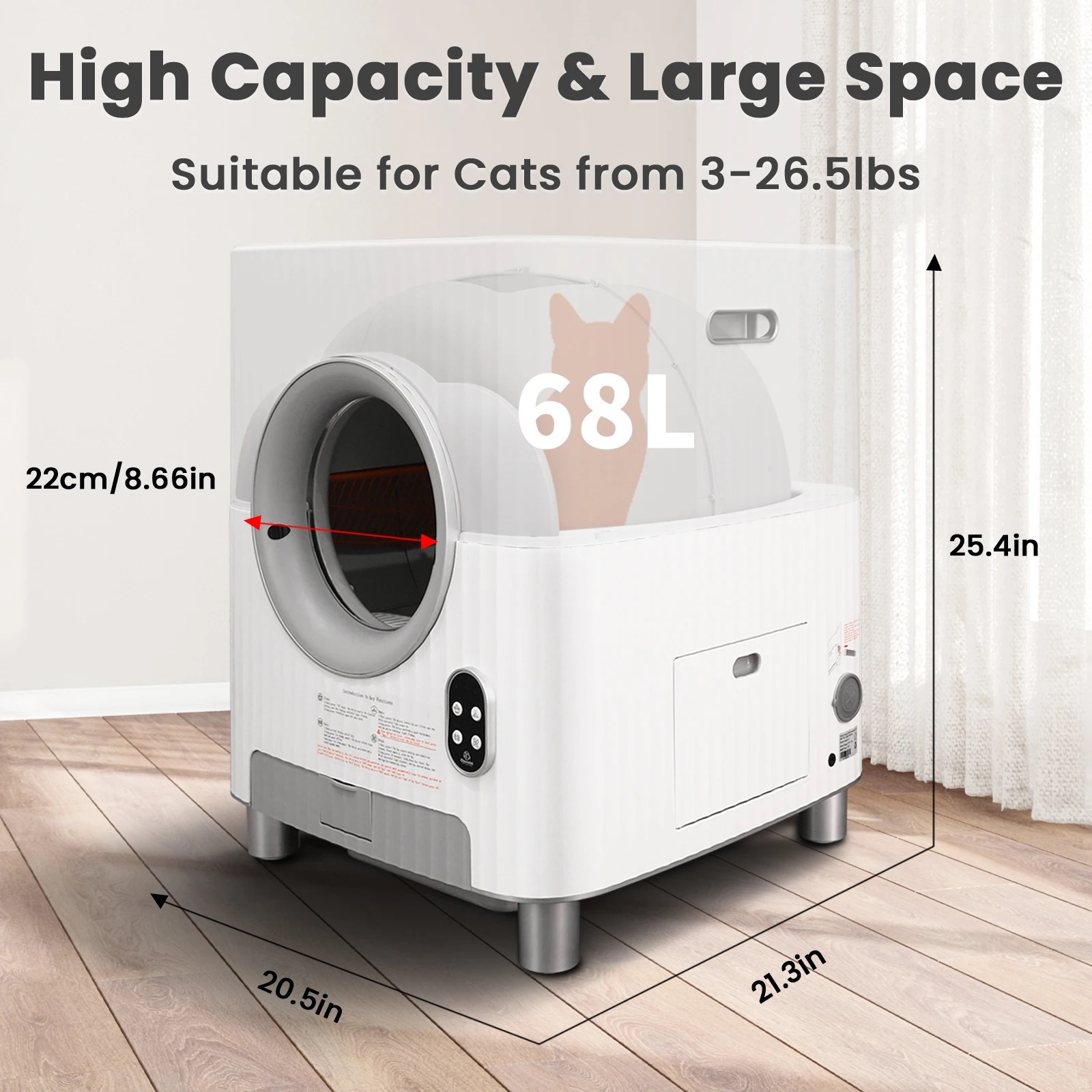 智能猫砂盆猫厕所全封闭感应舱门APP带摄像头全自动超大号除臭新详情4