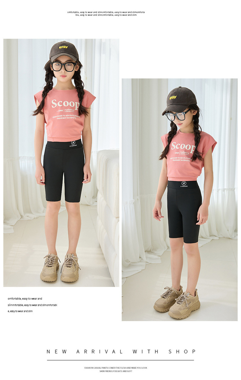女童打底裤夏季外穿鲨鱼芭比裤中大儿童夏装高弹五分裤瑜伽裤短裤详情24
